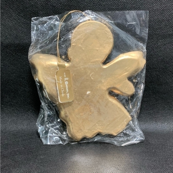 Vintage Ornament Large Gold Glitter Angel Christmas Ornament Roman Angel Gift - Picture 4 of 4